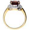 9ct Gold Oval Garnet And Diamond Cluster Ring - D84270 Alternative Image