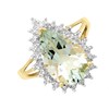 9ct Gold Green Quartz And Diamond Cluster Ring - D84274 Alternative Image