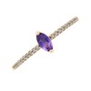 9ct Gold Marquise Amethyst And Diamond Ring - 8pts - D8447 Alternative Image