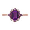 9ct Rose Gold Amethyst And Diamond Ring - D8451 Alternative Image