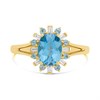 9ct Gold Blue Topaz And Diamond Cluster Ring - 10pts - D8475 Alternative Image