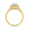 9ct Gold Blue Topaz And Diamond Cluster Ring - 10pts - D8475 Alternative Image
