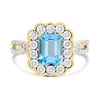 9ct Gold Blue Topaz And Diamond Cluster Ring - 20pts - D8477 Alternative Image