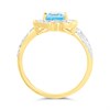9ct Gold Blue Topaz And Diamond Cluster Ring - 20pts - D8477 Alternative Image