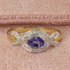 9ct Gold Transverse Oval Tanzanite And Diamond Ring - D8482 Alternative Image