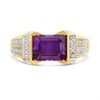 9ct Transverse Amethyst And Diamond Ring - D8485 Alternative Image