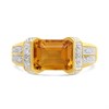 9ct Transverse Citrine And Diamond Ring - D8486 Alternative Image