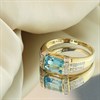 9ct Transverse Blue Topaz And Diamond Ring - D8489 Alternative Image