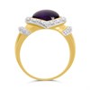 9ct Cabochon Amethyst And Diamond Cluster Ring - D8490 Alternative Image