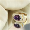 9ct Cabochon Amethyst And Diamond Cluster Ring - D8490 Alternative Image