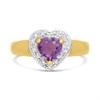 9ct Amethyst And Diamond Heart Cluster Ring - D8493 Alternative Image