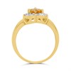 9ct Citrine And Diamond Heart Cluster Ring - D8494 Alternative Image