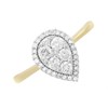 9ct Gold Diamond Pear Halo Cluster Ring - 1/2ct - D9260 Alternative Image