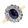 9ct Gold Sapphire And Diamond Cluster Ring - 8pts - D9276 Alternative Image