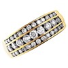 9ct Gold 1 Carat Three Row Diamond Band Ring - D9319 Alternative Image