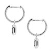 9ct White Gold Sapphire And Diamond Hoop Drop Earrings - 10pts per pair - D94109 Alternative Image