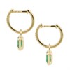 9ct Gold Emerald And Diamond Hoop Drop Earrings - 10pts per pair - D94110 Alternative Image