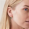 9ct Gold Emerald And Diamond Hoop Drop Earrings - 10pts per pair - D94110 Alternative Image