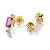 9ct Gold Amethyst And Diamond Stud Earrings - D94115 Alternative Image