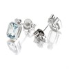 9ct White Gold Aquamarine And Diamond Stud Earrings - D94117 Alternative Image