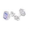 9ct White Gold Tanzanite And Diamond Cluster Stud Earrings - D94118 Alternative Image