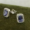 9ct White Gold Tanzanite And Diamond Cluster Stud Earrings - D94118 Alternative Image