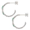 9ct White Gold Emerald And Diamond Hoop Earrings - 12pts per pair - D94119 Alternative Image