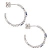9ct White Gold Sapphire And Diamond Hoop Earrings - 12pts per pair - D94120 Alternative Image