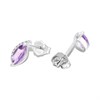 9ct White Gold Marquise Amethyst And Diamond Stud Earrings - D94123 Alternative Image
