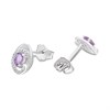 9ct White Gold Amethyst And Diamond Swirl Earrings - D94124 Alternative Image