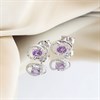 9ct White Gold Amethyst And Diamond Swirl Earrings - D94124 Alternative Image