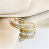 9ct Two Row Citrine, Peridot And Diamond Huggie Earrings - D94127 Alternative Image