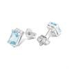 9ct White Gold Rectangular Blue Topaz And Diamond Stud Earrings - D94129 Alternative Image