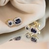 9ct Sapphire And Diamond Double Cluster Drop Earrings - D94131 Alternative Image