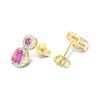 9ct Ruby And Diamond Double Cluster Drop Earrings - D94132 Alternative Image