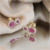 9ct Ruby And Diamond Double Cluster Drop Earrings - D94132 Alternative Image