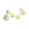 9ct Emerald And Diamond Double Cluster Drop Earrings - D94133 Alternative Image