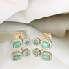 9ct Emerald And Diamond Double Cluster Drop Earrings - D94133 Alternative Image