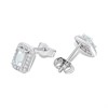 9ct White Gold Rectangular Aquamarine And Diamond Stud Earrings - D94136 Alternative Image