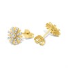 9ct Gold Diamond-Set Flower Stud Earrings - D94177 Alternative Image