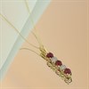 9ct Gold Ruby And Diamond Stick Necklace - D95126 Alternative Image