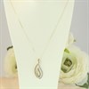9ct Two Colour Diamond-Set Swirl Necklace - D95156 Alternative Image