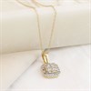 9ct Gold Square Princess Cut Centred Diamond Cluster Necklace- 1/4 carat - D95162 Alternative Image
