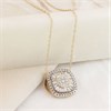 9ct Gold Cushion-Shaped Diamond Cluster Necklace - 1/4ct - D95163 Alternative Image
