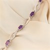 9ct White Gold Oval Amethyst And Diamond Bracelet - D95171 Alternative Image