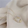 9ct Gold Diamond-Set Circle And Leaf Necklace - D95210 Alternative Image