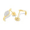 9ct Oval Pave-Set Diamond Cluster J-Wedding Earrings - D96101 Alternative Image