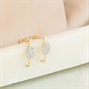 9ct Oval Pave-Set Diamond Cluster J-Wedding Earrings - D96101 Alternative Image