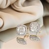 9ct Cushion-Shaped Diamond Cluster Stud Earrings, 35pts/pair - D96102 Alternative Image