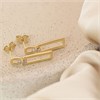 9ct Double Open Rectangular Diamond Drop Earrings - D96105 Alternative Image